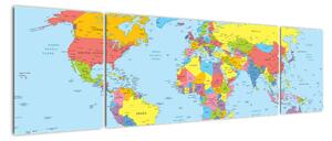 Mapa světa - obraz (170x50cm)