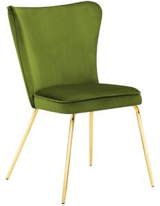 OnaDnes -20% Zelená sametová jídelní židle MICADONI ARI
