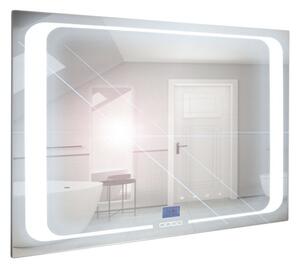 Zrcadlo závěsné s pískovaným motivem a LED osvětlením Nikoletta LED 4/120