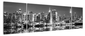 Pohled na noční město - obraz (170x50cm)