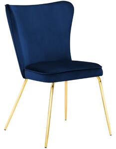 Královsky modrá sametová jídelní židle MICADONI ARI