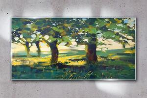 Obraz na skle Obraz na skle Abstrakce strom trávy