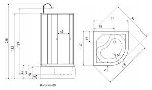 Hydromasážní box Karo 80 - 80x80 cm - BPS-koupelny
