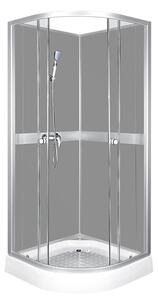 Sprchový box čtvrtkruhový Cessla 80 šedý - 79x79x210 cm - BPS-koupelny