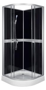 Sprchový box čtvrtkruhový Cessla 90 černý - 89x89x210 cm - BPS-koupelny