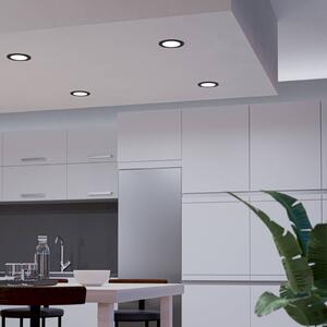 EGLO connect Smart LED podhledové svítidlo Fueva 6-Z, černé, Ø12cm, stmívatelný, Černá, Obývací pokoj / jídelna, Plast, Moderní