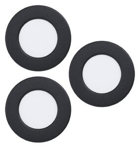 EGLO connect LED podhledové svítidlo Fueva 6-Z, černé, sada 3 ks, stmívatelný, Černá, Obývací pokoj / jídelna, Plast, Moderní