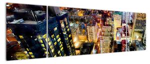 Noční město, obrazy (170x50cm)