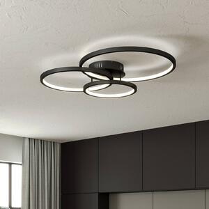 Trio Lighting WiZ Aaron smart LED stropní světlo, antracit, stmívatelný, Černá, Obývací pokoj / jídelna, kov, Moderní