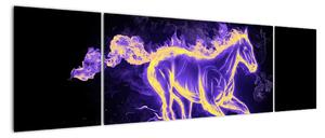 Abstraktní obraz hořícího koně (170x50cm)
