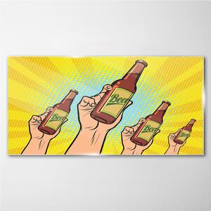 Obraz na skle Obraz na skle Abstrakce pivo pít komiksy