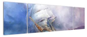 Obraz moře s lodí (170x50cm)