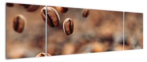 Kávová zrna, obrazy (170x50cm)