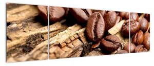 Kávové zrna, obrazy (170x50cm)