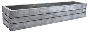 Dřevěný truhlík z masivu – šedý s bílou patinou 80 cm
