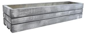 Dřevěný truhlík z masivu – šedý s bílou patinou 70 cm