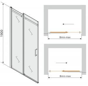 MEXEN OMEGA sprchové dveře 100x190 cm 8 mm chrom-kouřové 825-100-000-01-40 - MEXEN