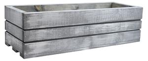 Dřevěný truhlík z masivu – šedý s bílou patinou 50 cm