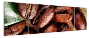 Kávová zrna, obrazy (170x50cm)