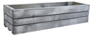 Dřevěný truhlík z masivu – šedý s bílou patinou 60 cm