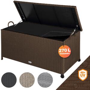 CASARIA® Zahradní box poltáový box s koleky 270L úloný prostor odolný proti UV záení úchyty plynová tlaková pruina odolný proti povtrnostním vlivm 117x53cm Zahradní balkónový úloný box hndý