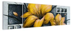 Obraz žluté květiny (170x50cm)