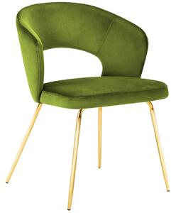 Zelená sametová jídelní židle MICADONI WEDI