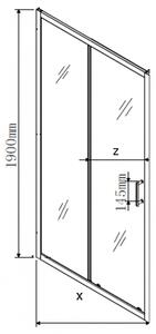 MEXEN APIA sprchové dveře 90x190 cm 5mm, černá-čiré 845-090-000-70-00 - MEXEN