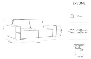Béžová manšestrová třímístná rozkládací pohovka MICADONI EVELINE 254 cm