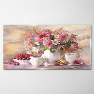 Obraz na skle Obraz na skle Abstrakce květiny cups