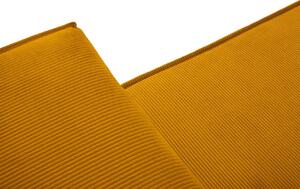 Žlutá manšestrová rohová rozkládací pohovka MICADONI EVELINE 294 cm