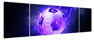 Hořící fotbalový míč - obraz (170x50cm)