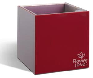 Samozavlažovací květináč Cubico 9x9x9 cm, červený