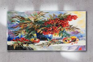 Obraz na skle Obraz na skle Abstrakce květiny ovoce