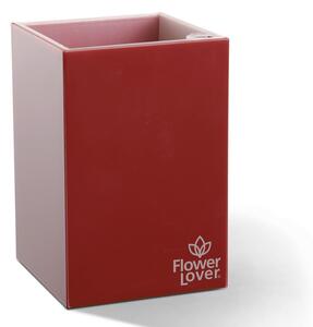 Samozavlažovací květináč Cubico 9x9x13,5 cm, červený