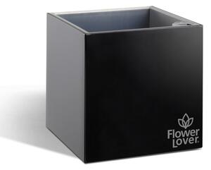 Samozavlažovací květináč Cubico 14x14x14 cm, černý