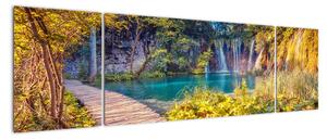 Vodopády v přírodě - obraz (170x50cm)