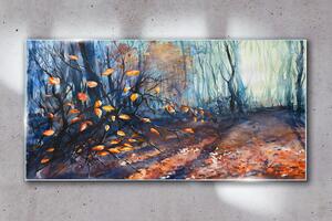 Obraz na skle Obraz na skle Abstrakce lesní listy