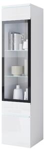 VITRÍNA, bílá, vysoce lesklá bílá, 30/130/33 cm P & B - Kredence a vitríny, Online Only