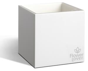 Samozavlažovací květináč Cubico 9x9x9 cm, bílý