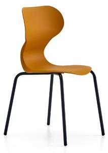 AJ Produkty Židle BRIAN, 4 nohy, antracitově šedá/žlutá
