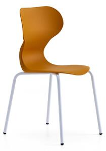 AJ Produkty Židle BRIAN, 4 nohy, bílá/žlutá