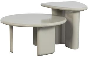 Hoorns Šedo bílý mangový konferenční stolek Bachoe 63 x 51 cm