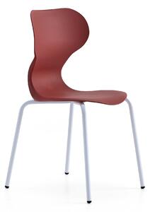 AJ Produkty Židle BRIAN, 4 nohy, bílá/červená