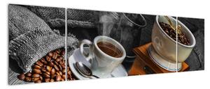 Zátiší s kávou - obraz (170x50cm)
