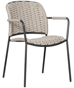 Hoorns Béžová hliníková zahradní židle Tiga s područkami