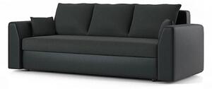 Rozkládací pohovka PAUL látka v kombinaci s eko-kůží MODEL 3 Šedá/černá eko-kůže
