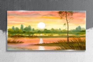Obraz na skle Obraz na skle Akvarel Sunset Tree