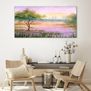 Obraz na skle Obraz na skle Akvarely stromu voda