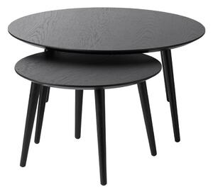 Černé kulaté konferenční stolky v sadě 2 ks ø 88 cm Adda – Unique Furniture